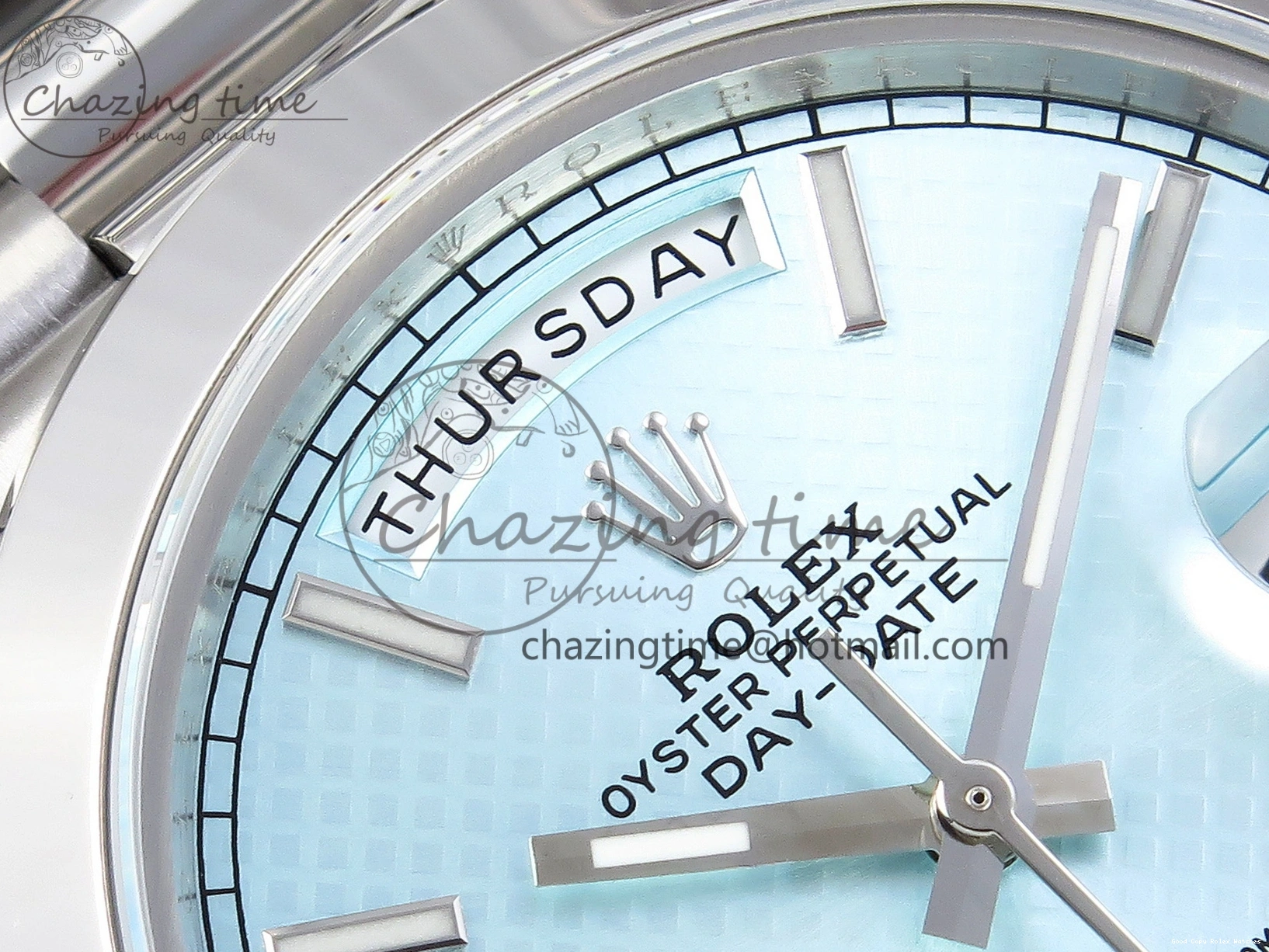 Good Copy Rolex Watches Stick Ice BP Day-Date A SS Dial 904 Bracelet 1876 New On Version Markers 40mm 228239 Blue ZipUp President Dial SS 0105